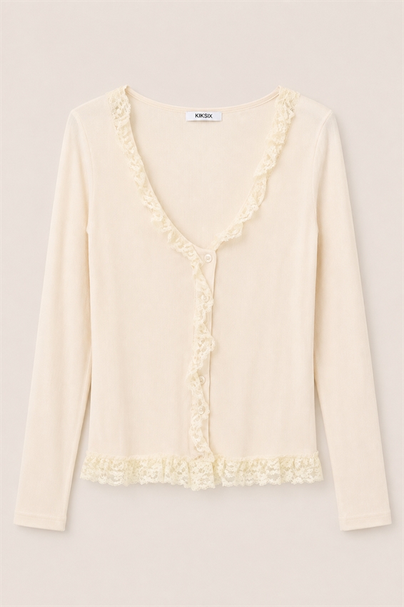 CARDIGAN A COSTE CON PIZZO