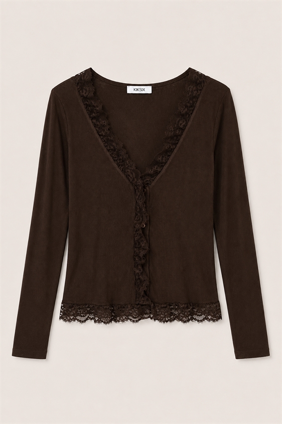 CARDIGAN A COSTE CON PIZZO