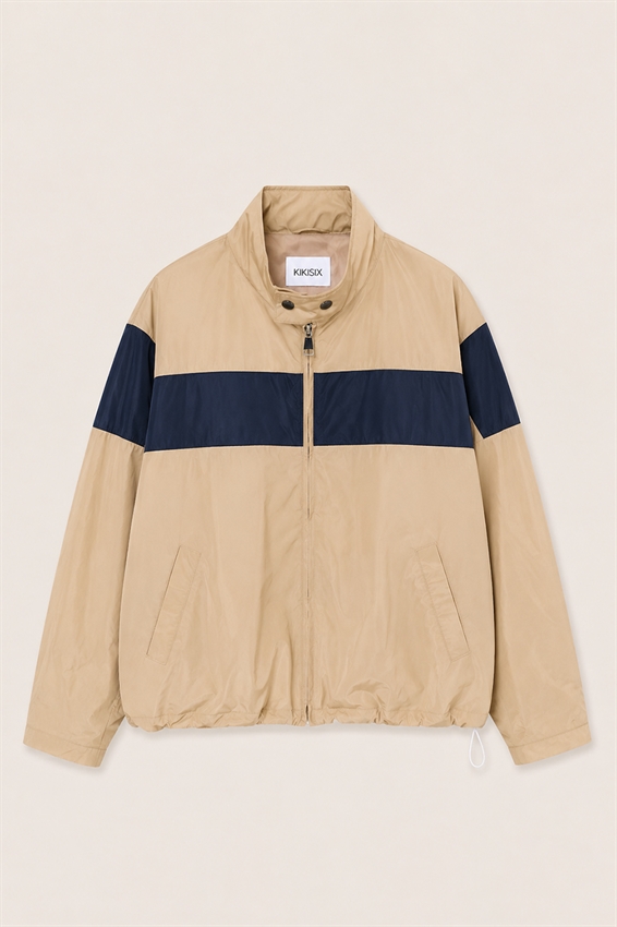 GIUBBOTTO CON ZIP E COULISSE BICOLOR