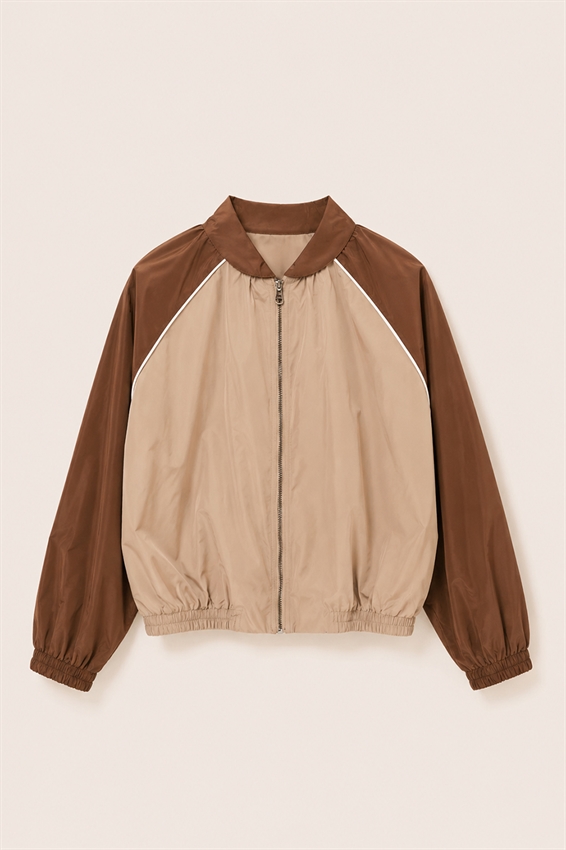 BOMBER MANICHE RAGLAN CON PIPING