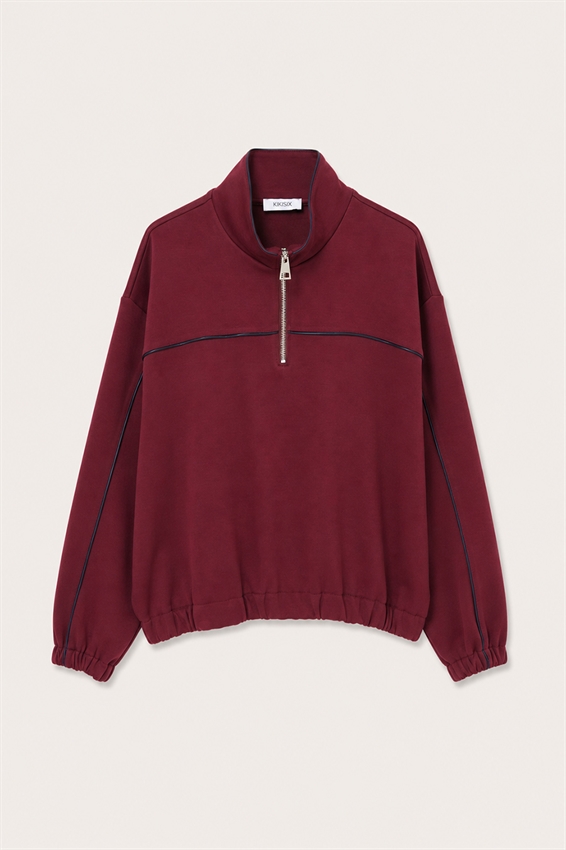 FELPA PIPING MEZZA ZIP