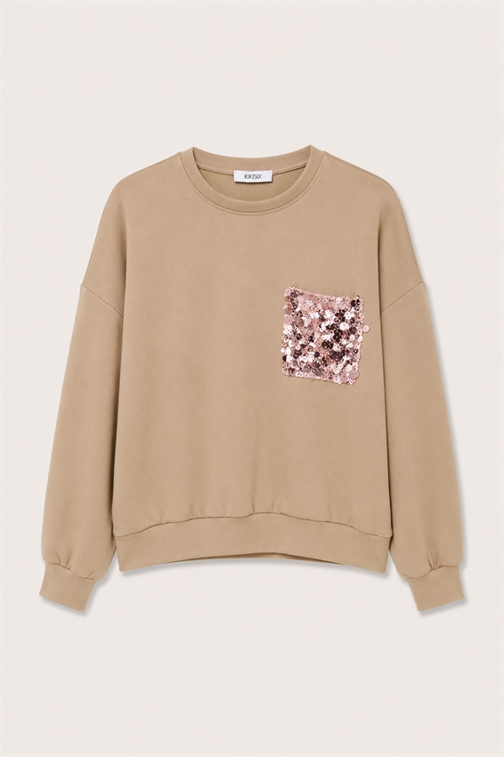 FELPA OVER CON TASCA PAILLETTES