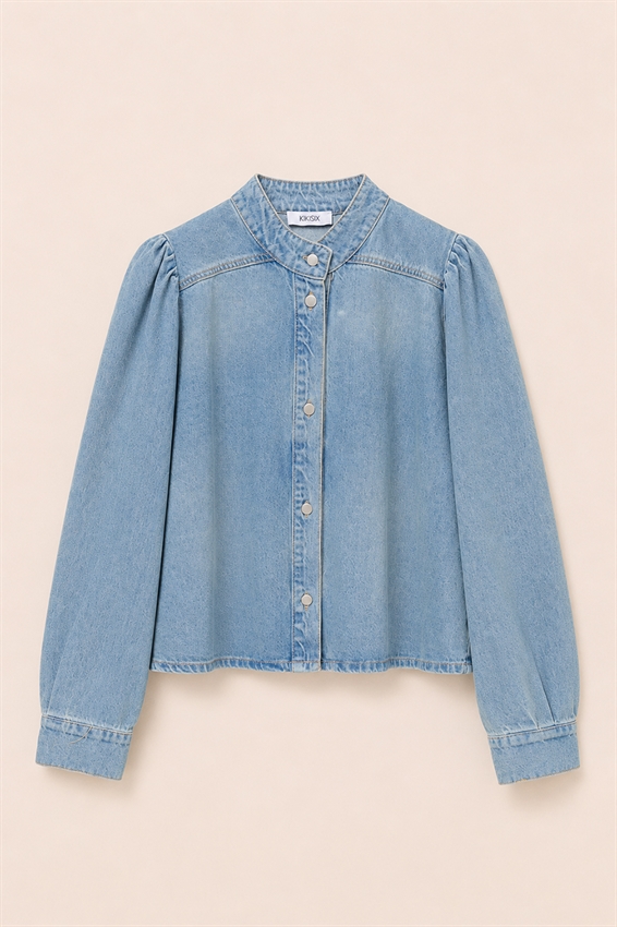 GIACCA CAMICIA CON COLLETTO E INCRESPATURA CARRE