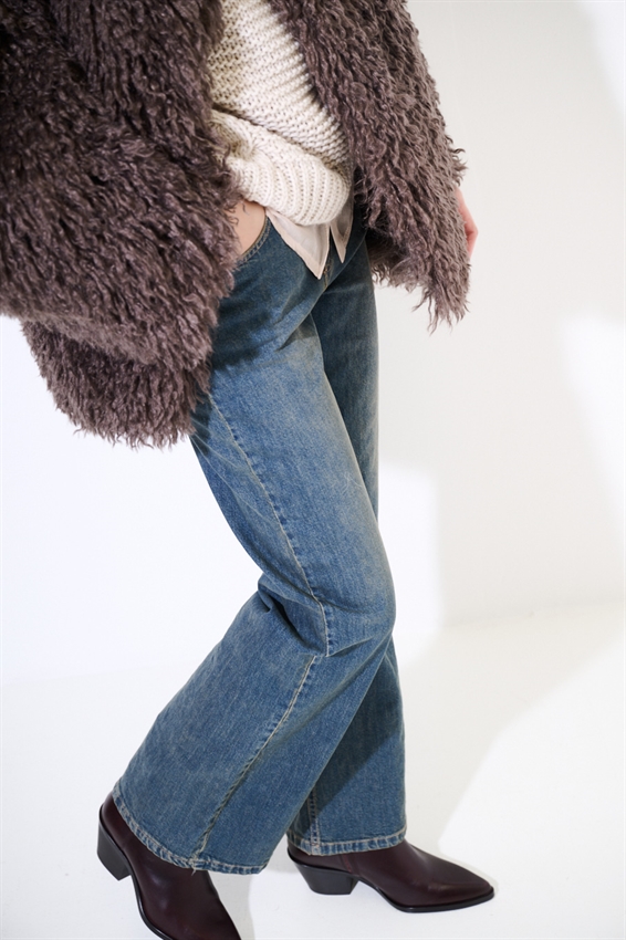 JEANS WIDE LEG COMFORT VITA MEDIA SABBIATO