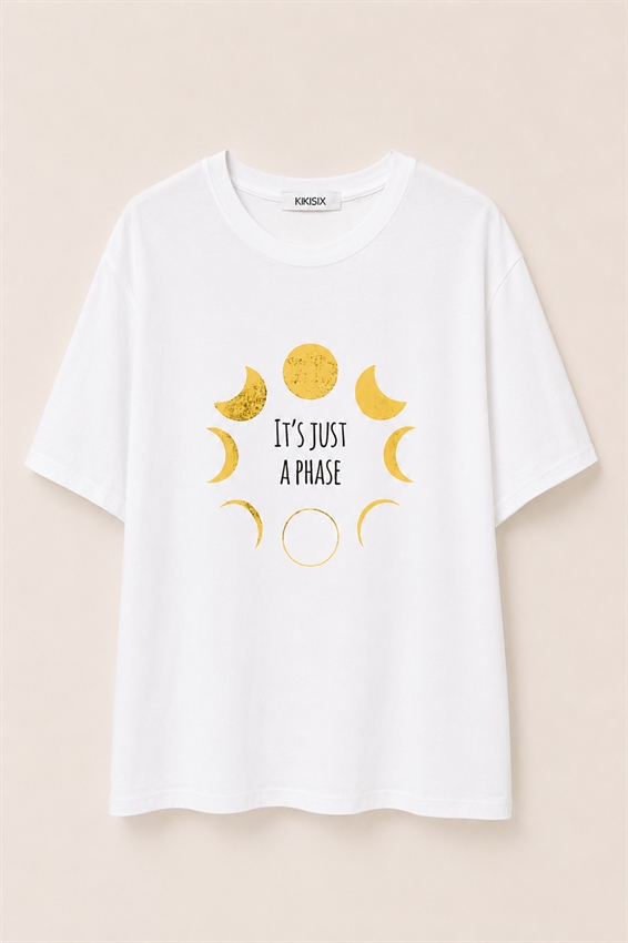 T-SHIRT REGULAR CON STAMPA MOON PHASE