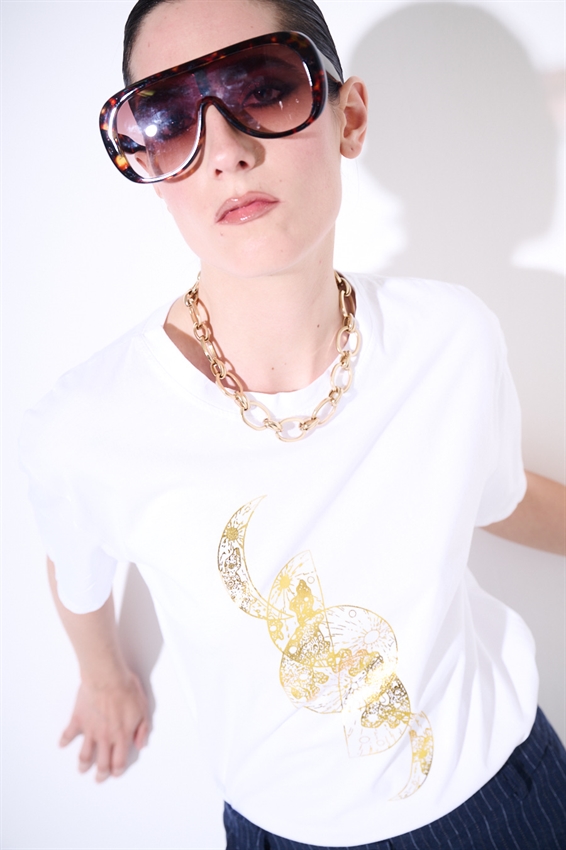 T-SHIRT REGULAR CON STAMPA LUNA