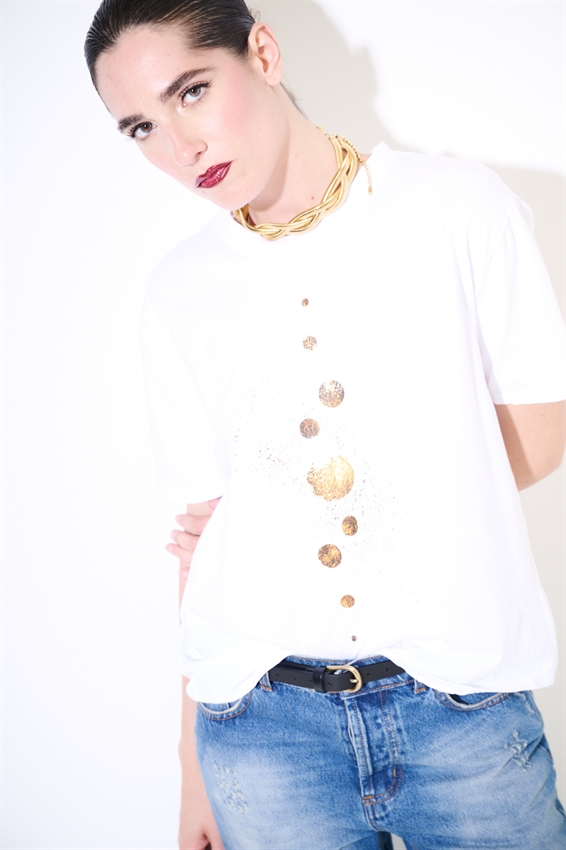T-SHIRT REGULAR CON STAMPA PIANETI