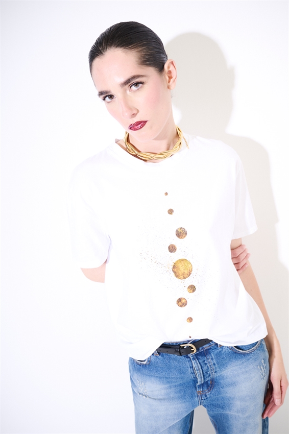 T-SHIRT REGULAR CON STAMPA PIANETI