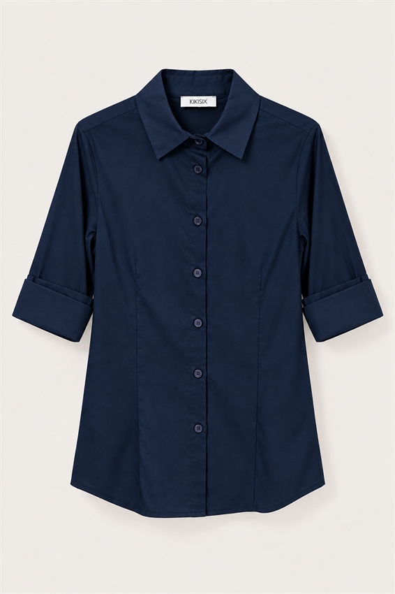 CAMICIA SLIM IN POPELINE CON PINCES