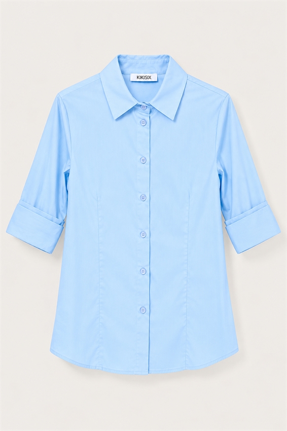 CAMICIA SLIM IN POPELINE CON PINCES