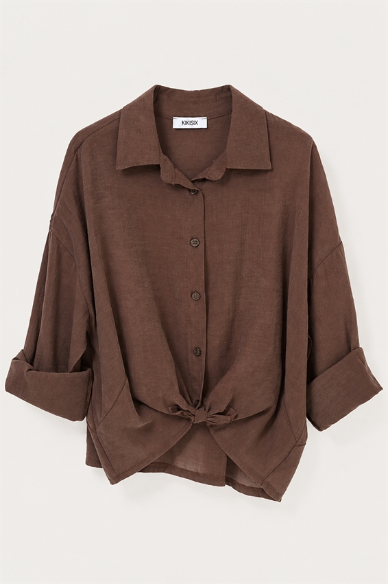 CAMICIA LYOCELL CON COLLO