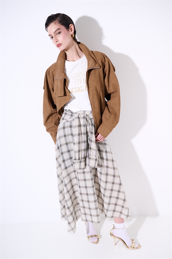 BOMBER OVER CROSTA CON COLLO ALTO TABACCO