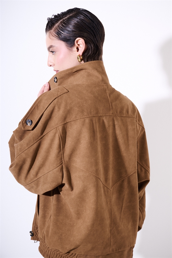 BOMBER OVER CROSTA CON COLLO ALTO TABACCO