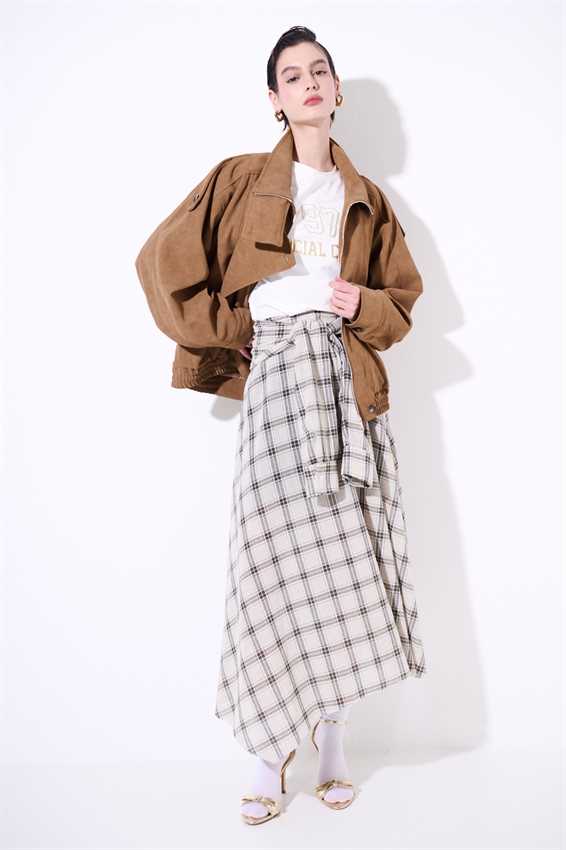 BOMBER OVER CROSTA CON COLLO ALTO TABACCO