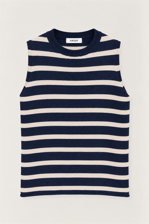GILET PARICOLLO RIGATO