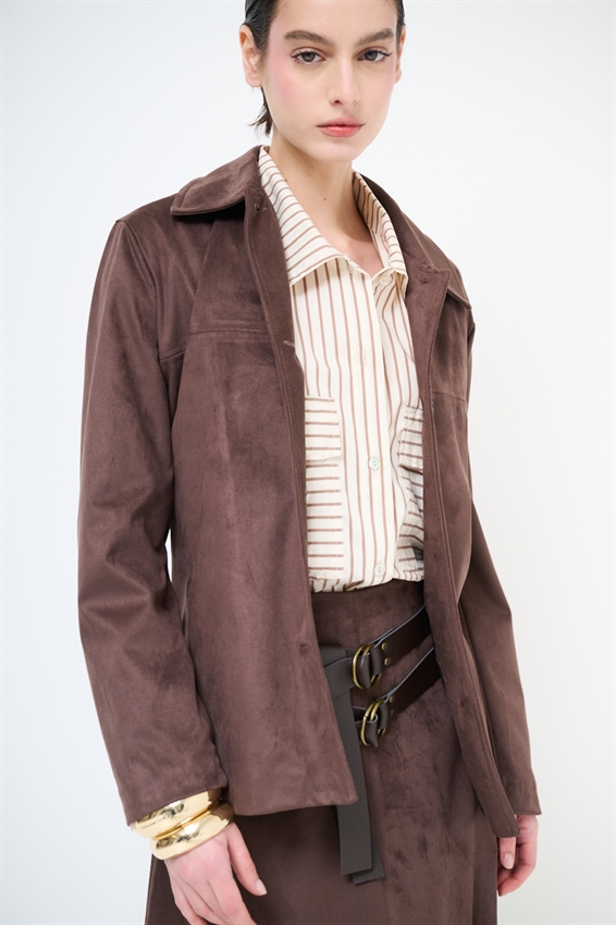 GIACCA IN SUEDE CON CINTURA MORO