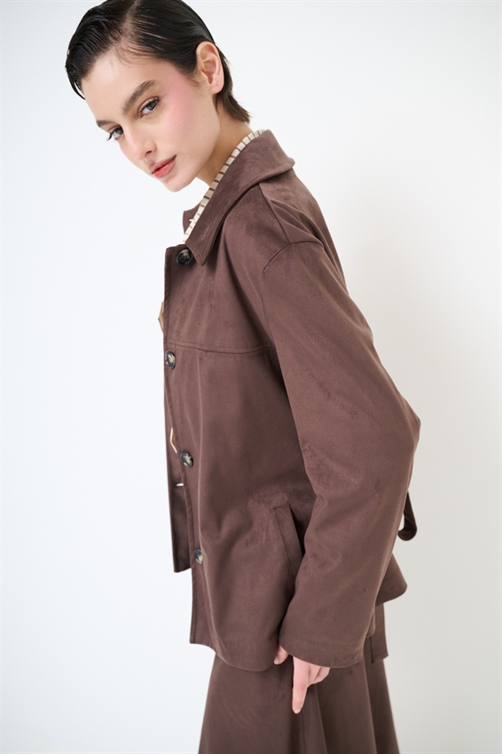 GIACCA IN SUEDE CON CINTURA MORO