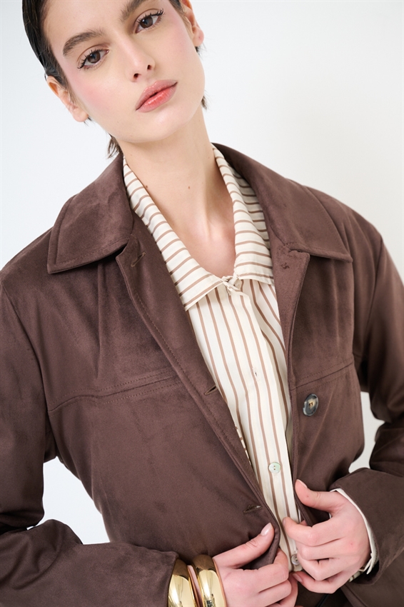 GIACCA IN SUEDE CON CINTURA MORO