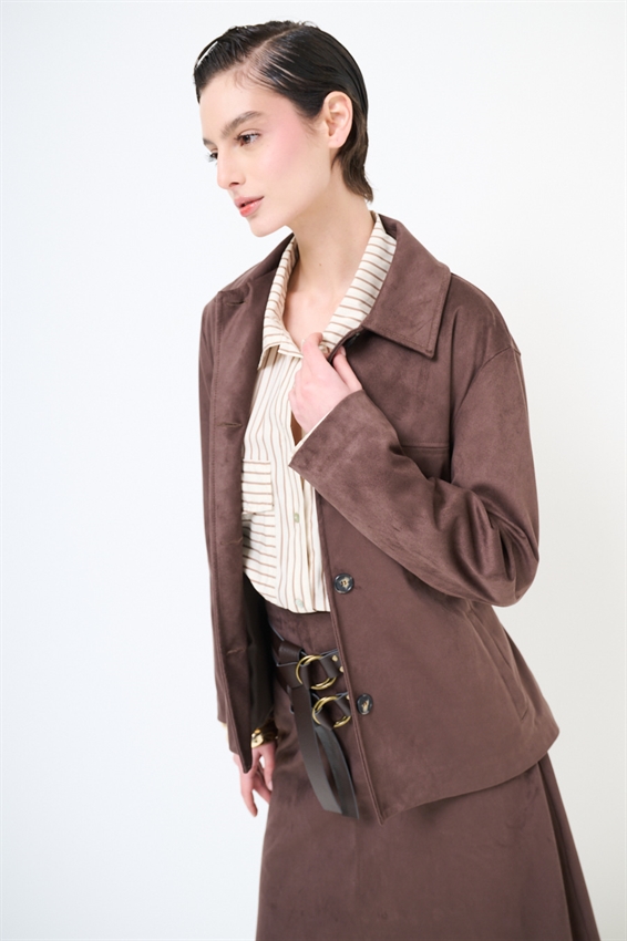 GIACCA IN SUEDE CON CINTURA MORO