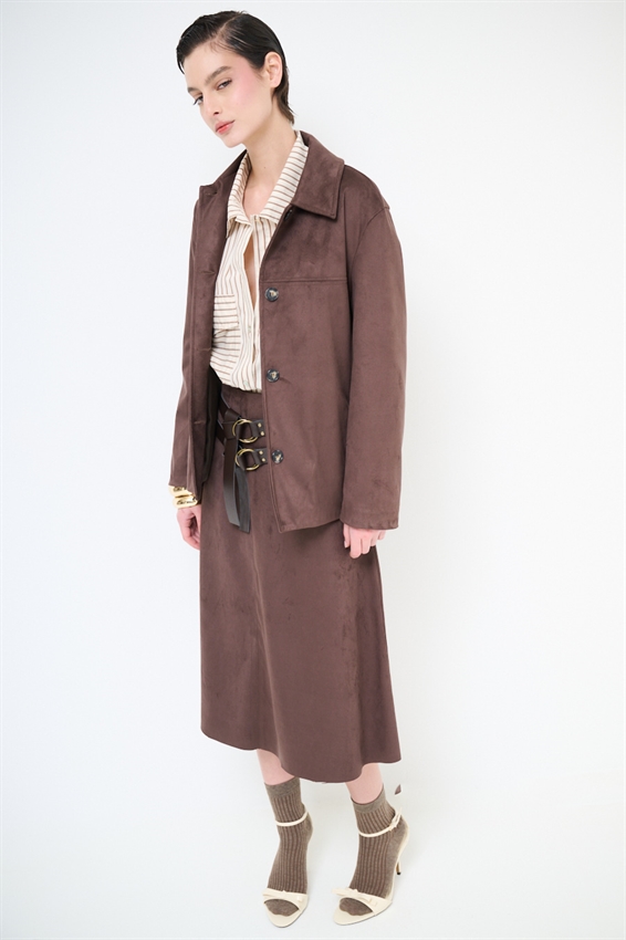 GIACCA IN SUEDE CON CINTURA MORO