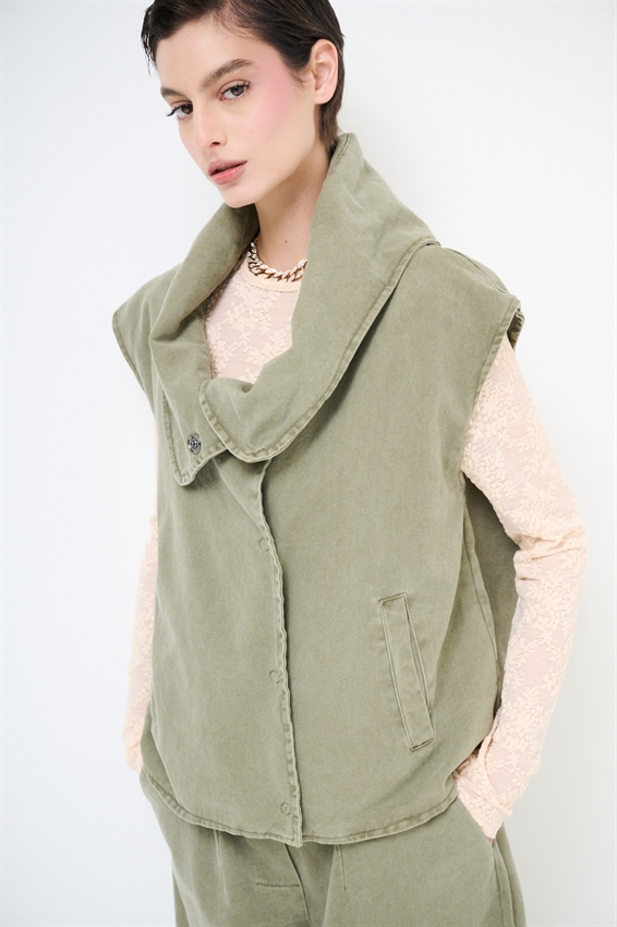 GILET COLLO AMPIO + CINTURA VERDE MILITARE