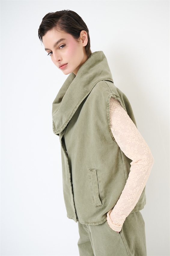 GILET COLLO AMPIO + CINTURA VERDE MILITARE