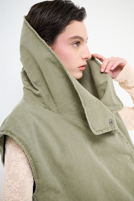 GILET COLLO AMPIO + CINTURA VERDE MILITARE