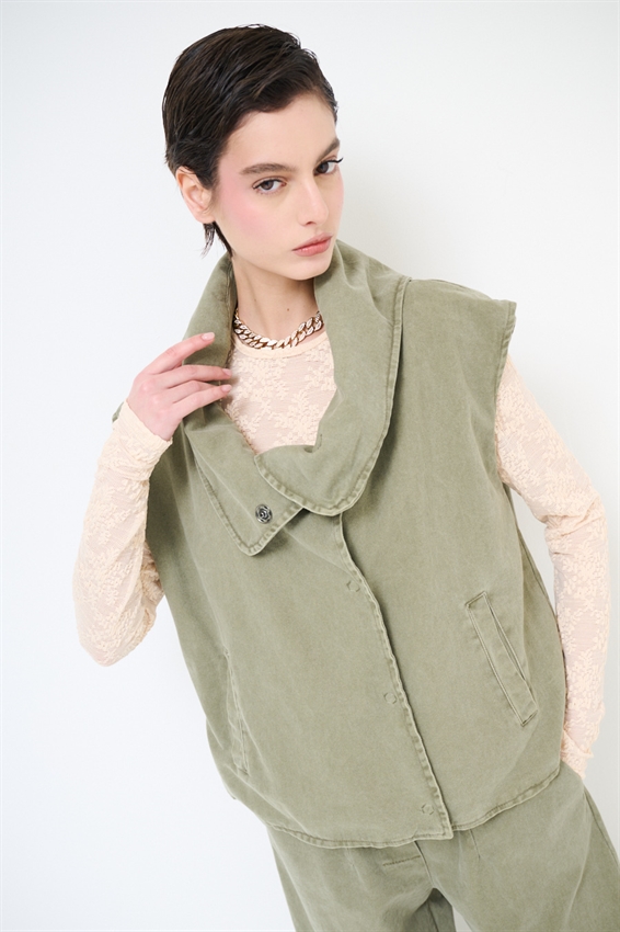 GILET COLLO AMPIO + CINTURA VERDE MILITARE