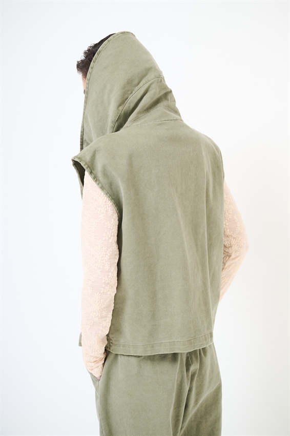 GILET COLLO AMPIO + CINTURA VERDE MILITARE