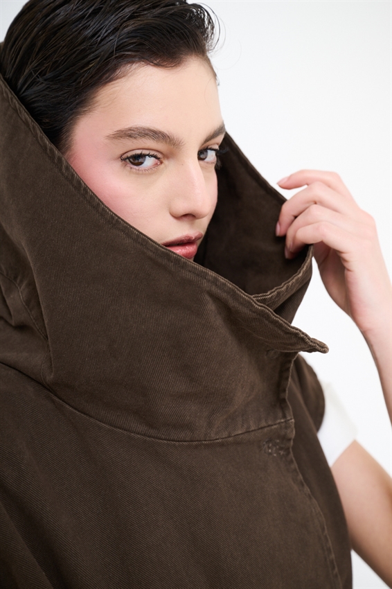 GILET COLLO AMPIO + CINTURA MORO