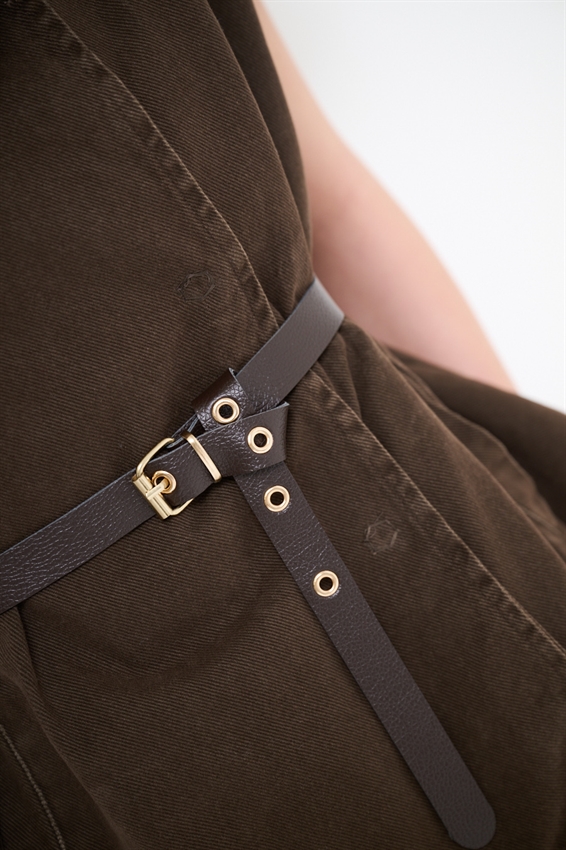 GILET COLLO AMPIO + CINTURA MORO