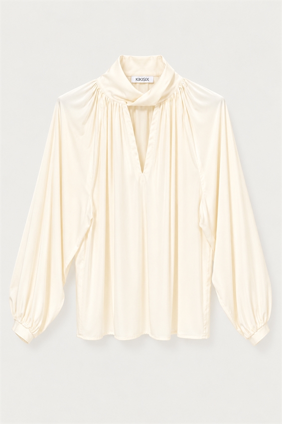 BLUSA MANICA AMPIA IN RASO