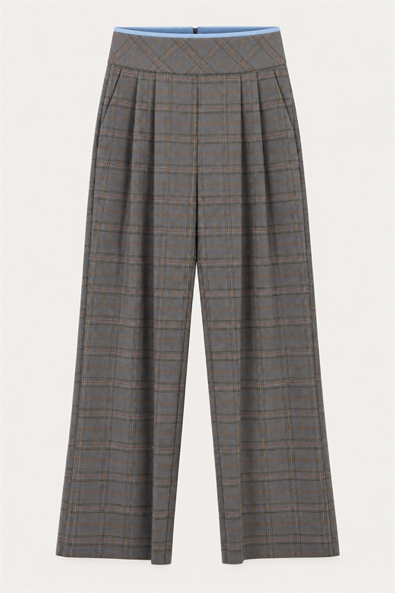 PANTALONE QUADRO CON INSERTO COTONE