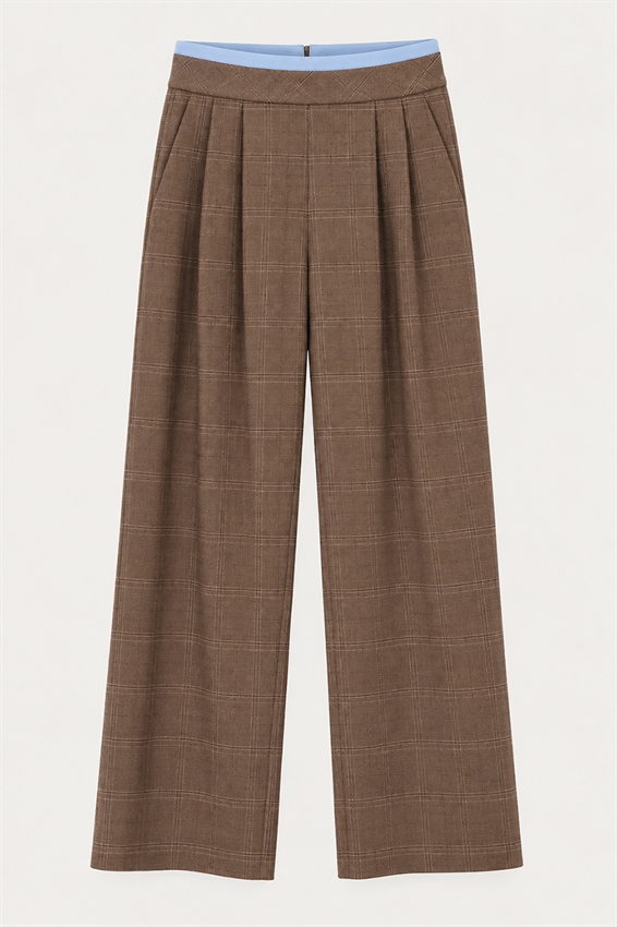 PANTALONE QUADRO CON INSERTO COTONE