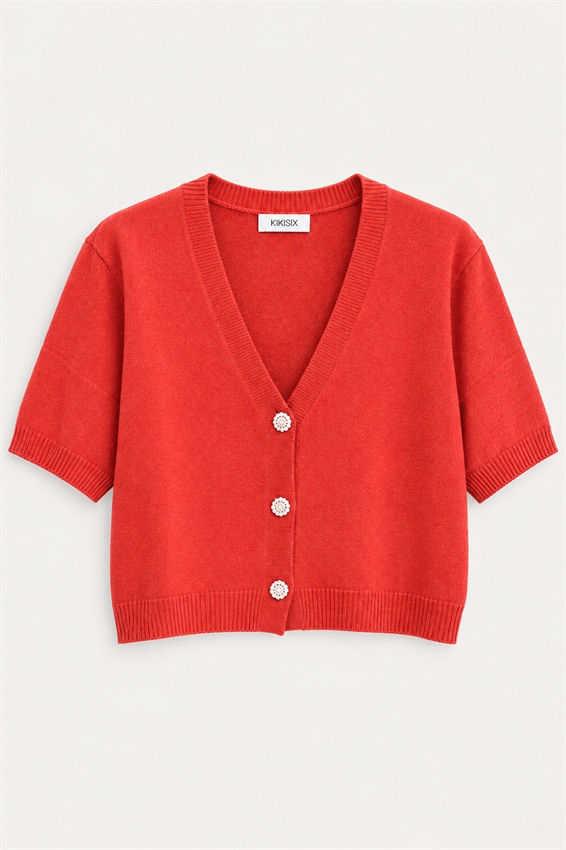 CARDIGAN MEZZA MANICA BOTT. GIOIELLO