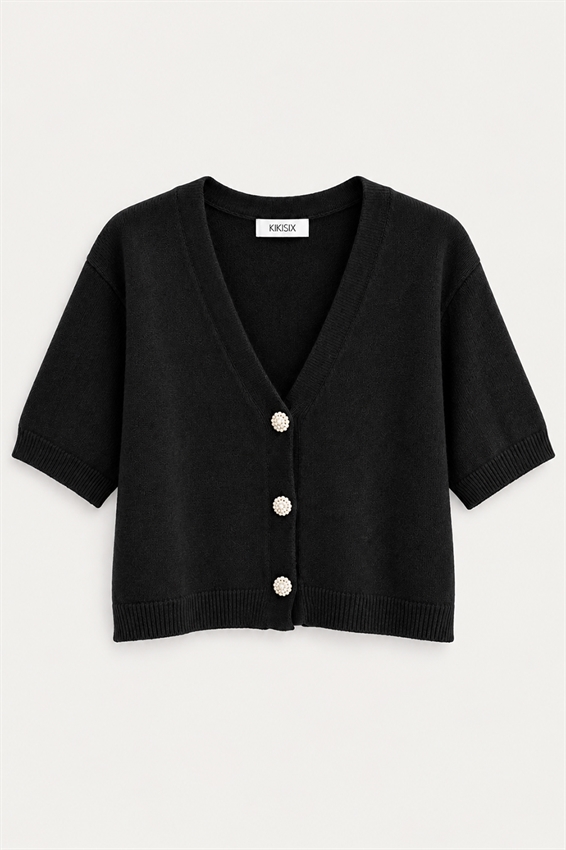 CARDIGAN MEZZA MANICA BOTT. GIOIELLO