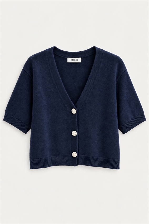 CARDIGAN MEZZA MANICA BOTT. GIOIELLO