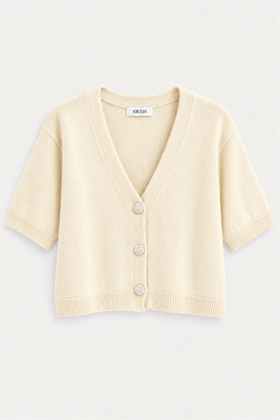 CARDIGAN MEZZA MANICA BOTT. GIOIELLO