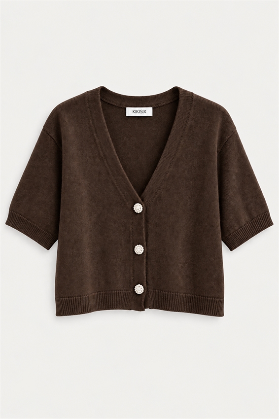 CARDIGAN MEZZA MANICA BOTT. GIOIELLO