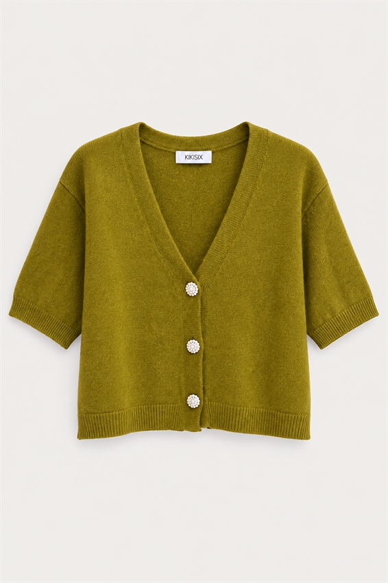 CARDIGAN MEZZA MANICA BOTT. GIOIELLO