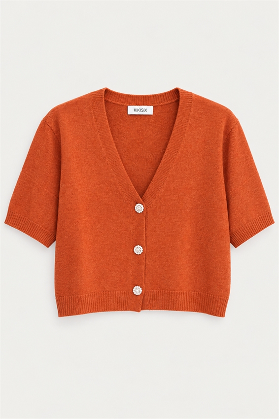 CARDIGAN MEZZA MANICA BOTT. GIOIELLO