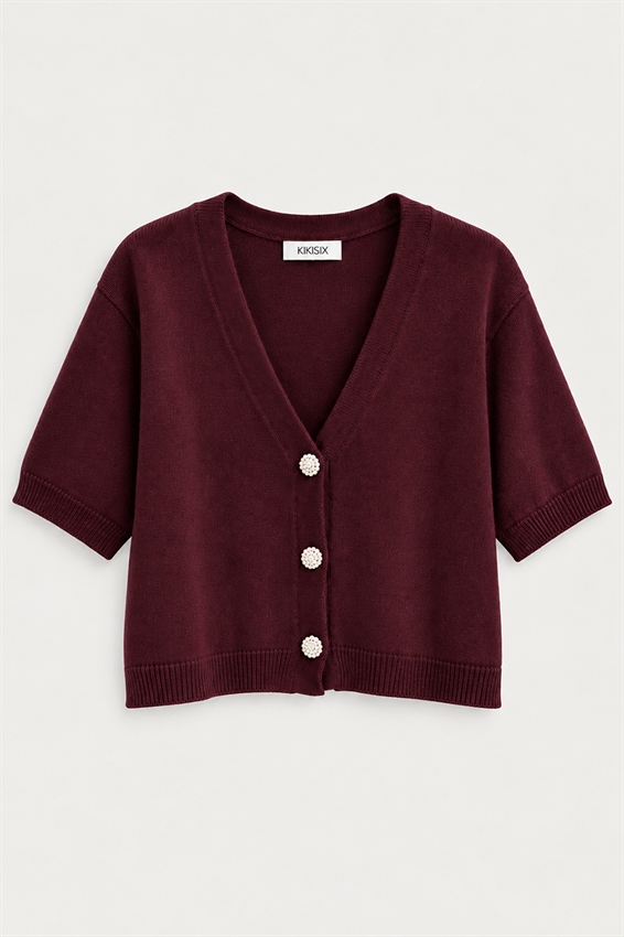 CARDIGAN MEZZA MANICA BOTT. GIOIELLO