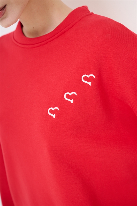 FELPA BASIC PARICOLLO RICAMO TETRIS DT. ROSSO