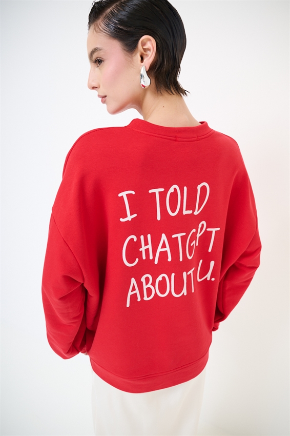 FELPA BASIC PARICOLLO STAMPA CHAT GPT DT. ROSSO