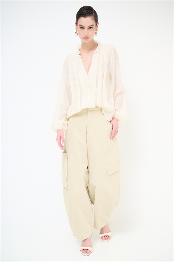 PANTALONE BALLOON CON TASCHE SABBIA