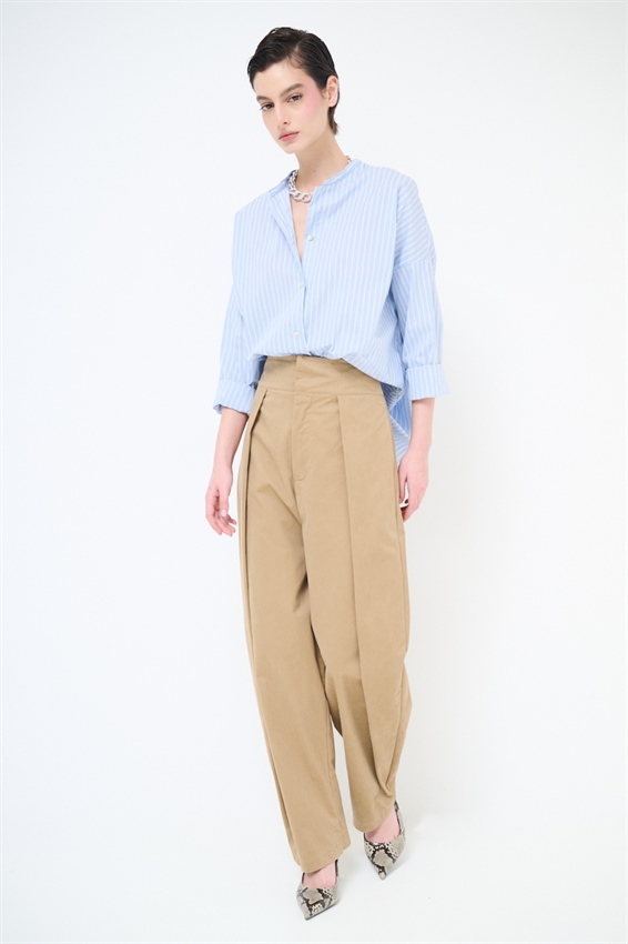 PANTALONE DRITTO CON PIEGA DAVANTI CAMMELLO