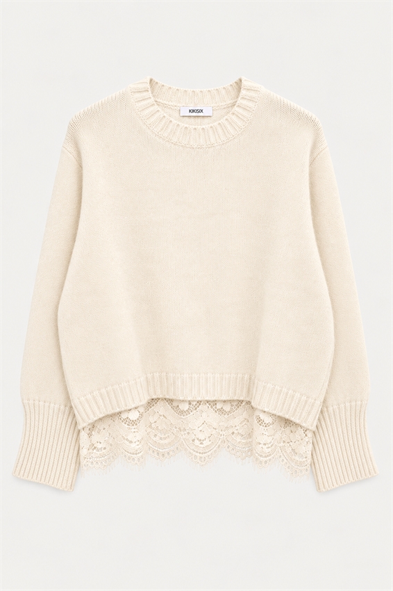 MAGLIA PARICOLLO CON PIZZO FONDO