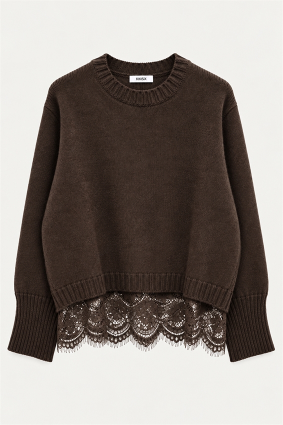 MAGLIA PARICOLLO CON PIZZO FONDO