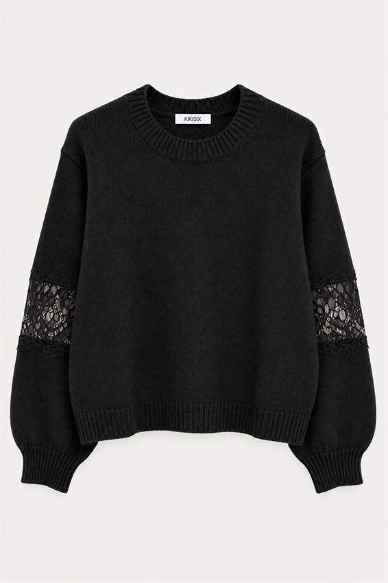 MAGLIA PARICOLLO INSERTI PIZZO MANICA