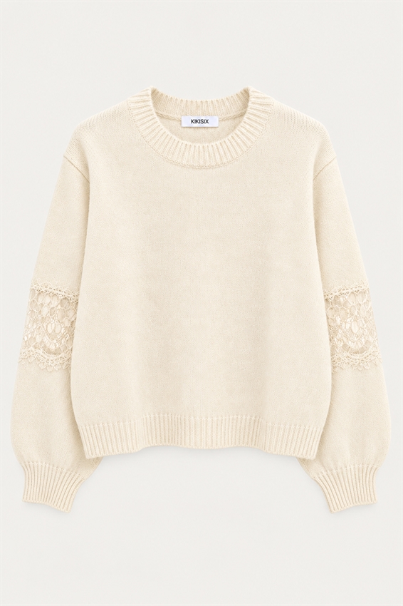 MAGLIA PARICOLLO INSERTI PIZZO MANICA